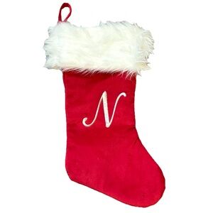Red Christmas Stocking with White Fur Trim